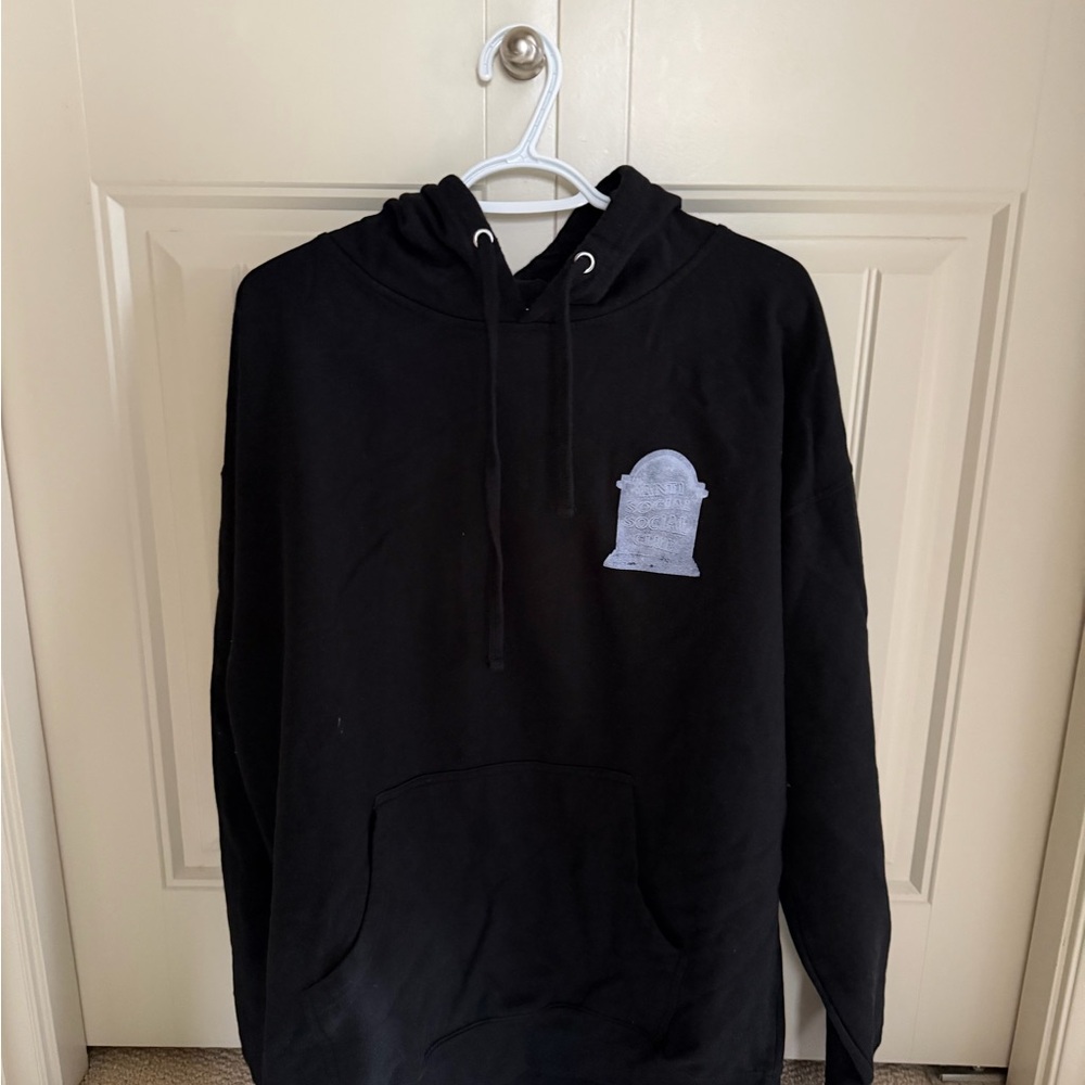 Anti Social Social Club Black Hoodie Tombstone Logo